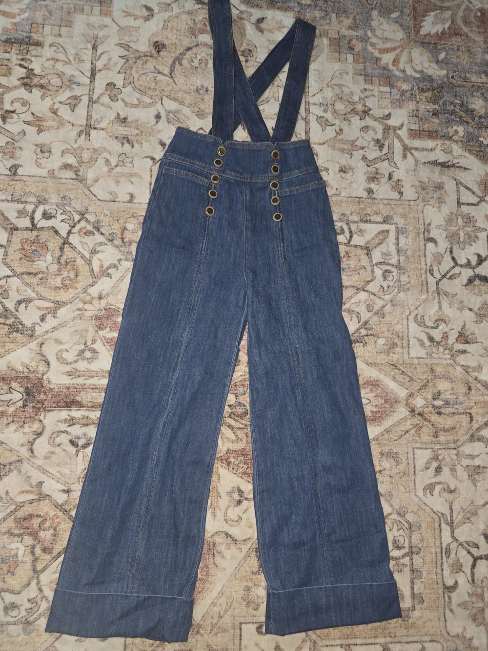 Pilcro Denim Wide-Leg Suspender Jeans